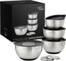 Set di ciotole in acciaio inox con base antiscivolo