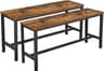 Set di 2 panche da cucina in stile industriale